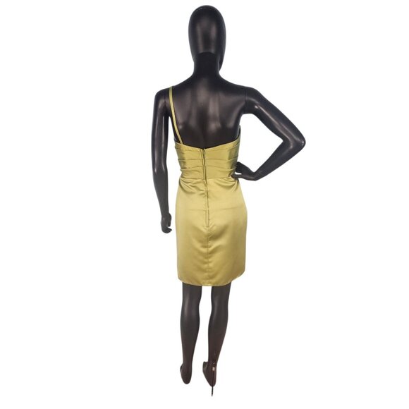 NWOT Moss Satin Fitted One Shoulder Cocktail Dress - Da Vinci - Picture 7 of 8